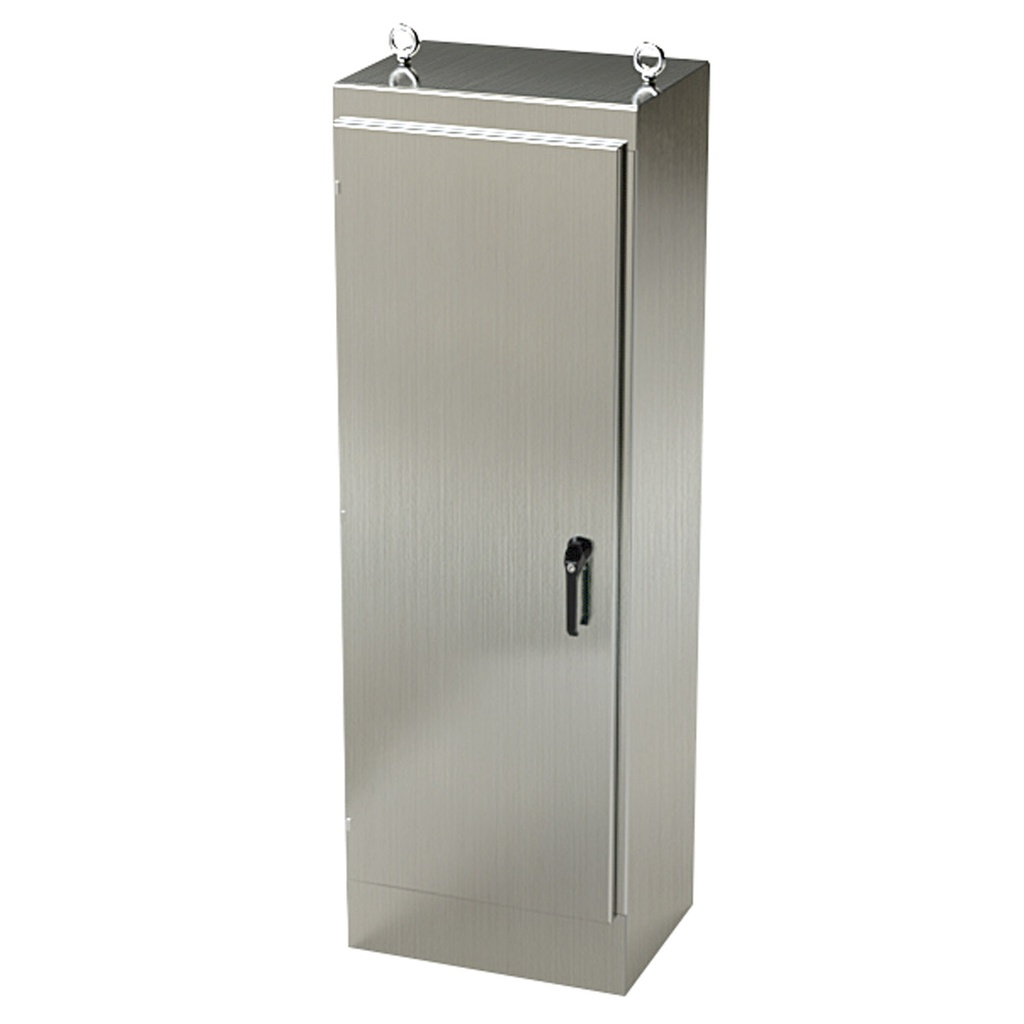 NEMA 4X Enclosure, Free Standing, 72" H x 24" W x 18" D, 304 Stainless Steel