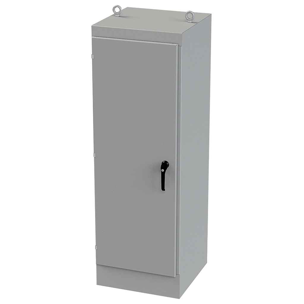 NEMA 3R, 4, 12 Enclosure, Free Standing, 72" H x 24" W x 24" D, Carbon Steel, Powder Coat gray