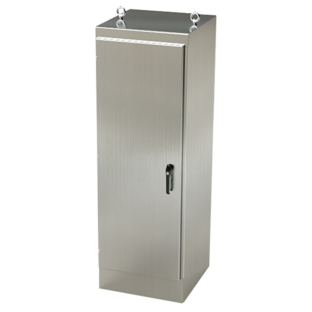 NEMA 4X Enclosure, Free Standing, 72" H x 24" W x 24" D, 304 Stainless Steel