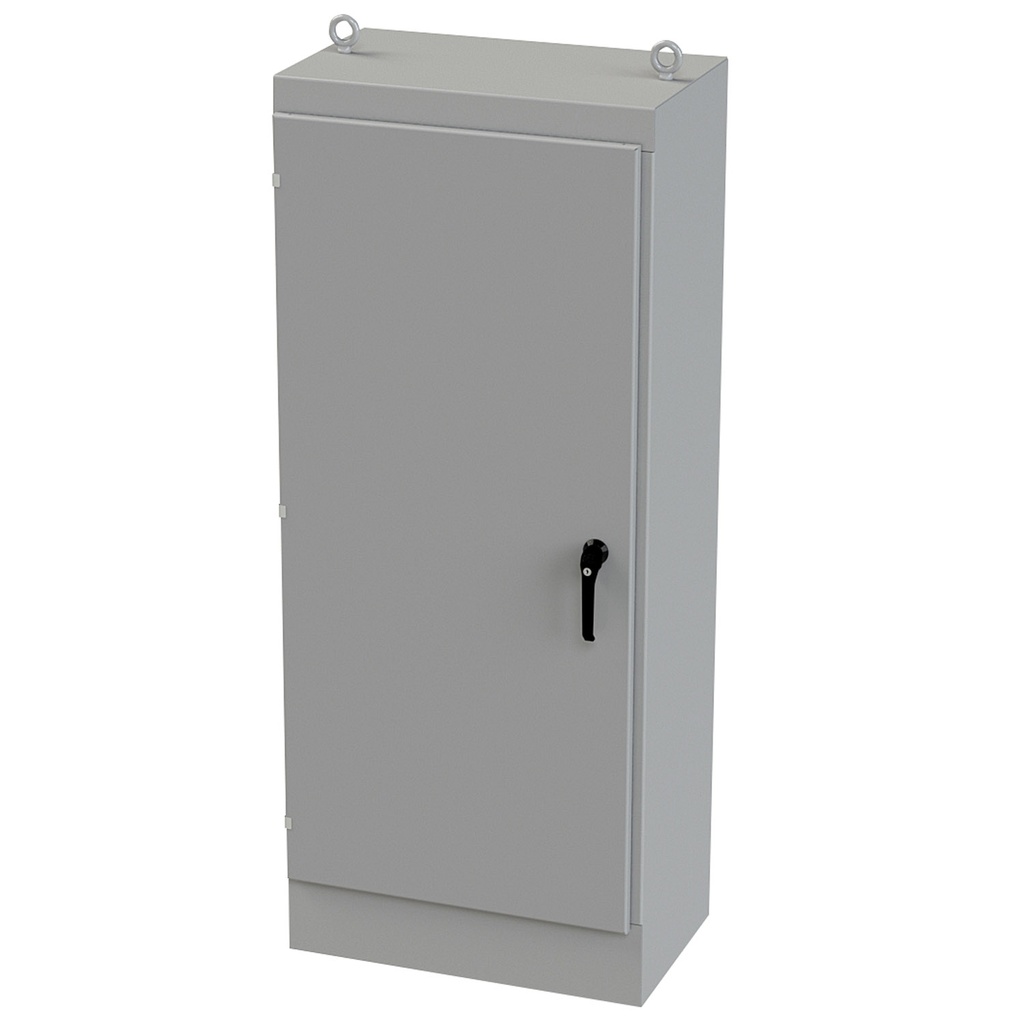 NEMA 3R, 4, 12 Enclosure, Free Standing, 72" H x 30" W x 18" D, Carbon Steel, Powder Coat gray