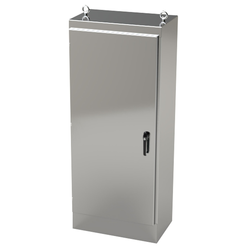 NEMA 4X Enclosure, Free Standing, 72" H x 30" W x 18" D, 304 Stainless Steel