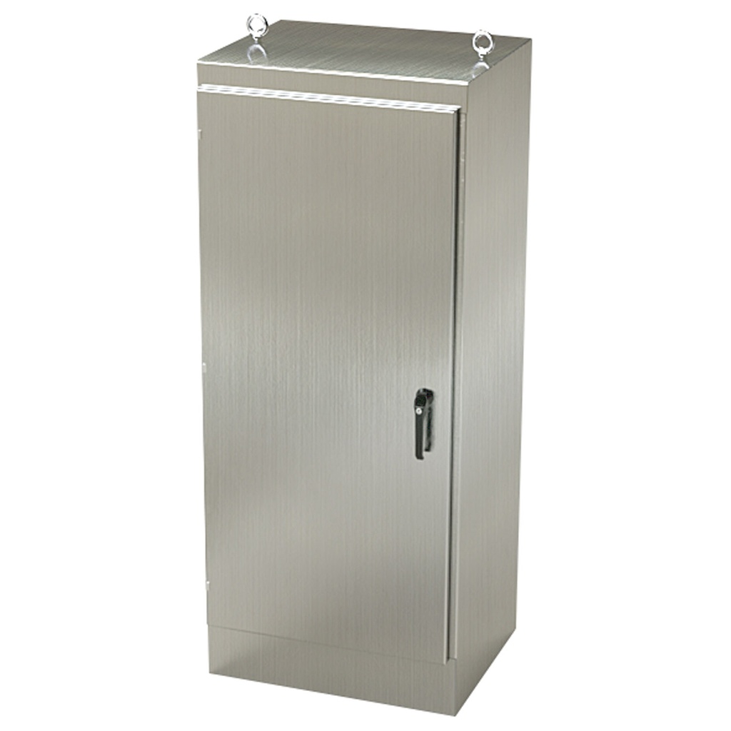 NEMA 4X Enclosure, Free Standing, 72" H x 30" W x 24" D, 304 Stainless Steel