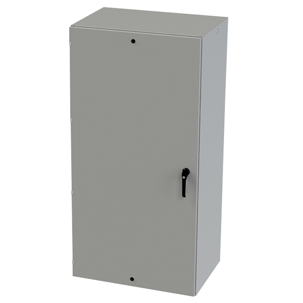 NEMA 3R, 4, 12 Enclosure, Wallmount, 72" H x 36" W x 24" D, Carbon Steel, Powder Coat gray