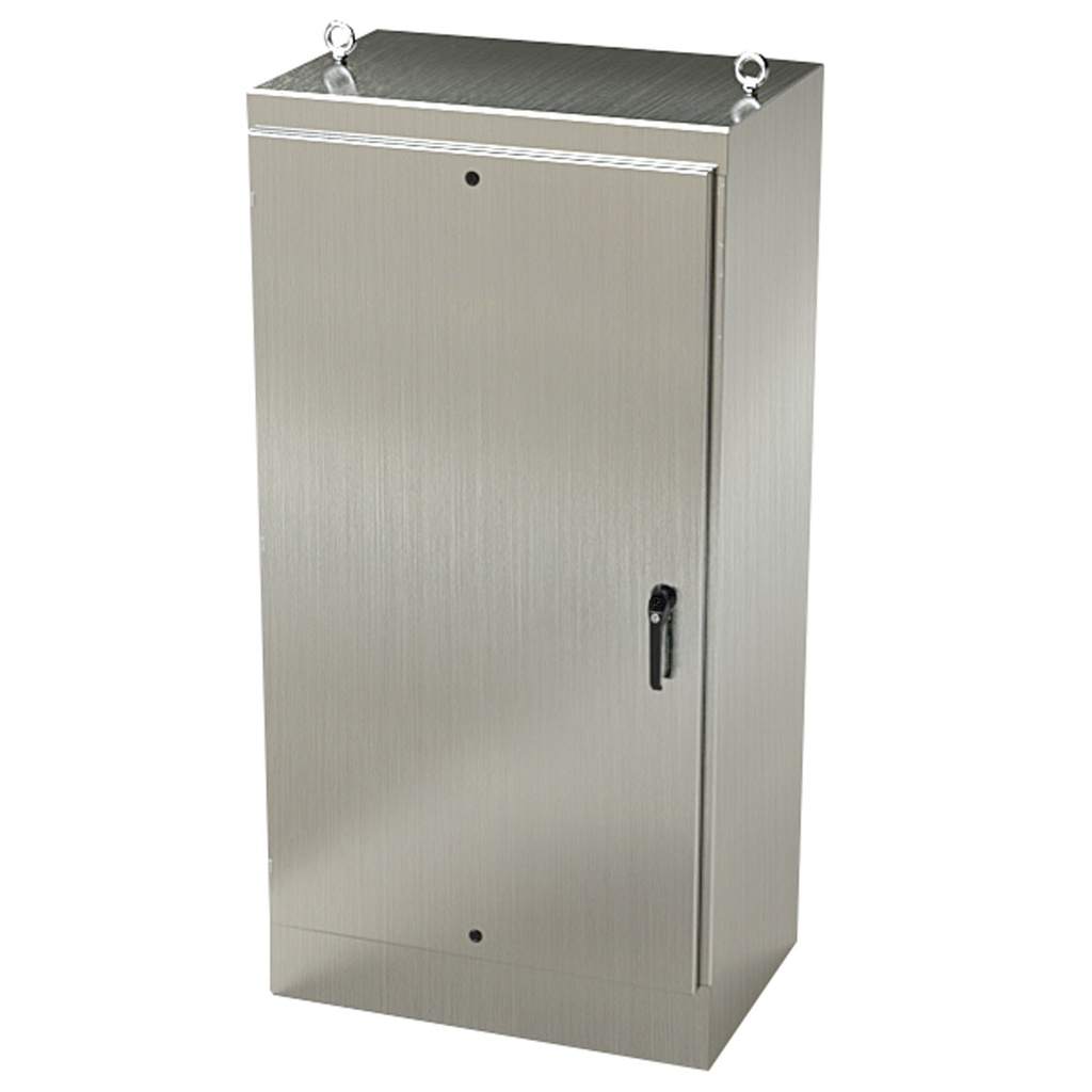 NEMA 4X Enclosure, Free Standing, 72" H x 36" W x 24" D, 304 Stainless Steel