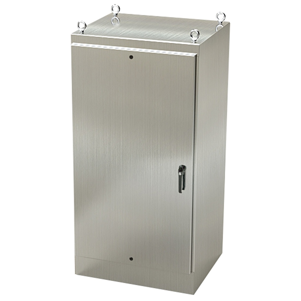 NEMA 4X Enclosure, Free Standing, 72" H x 36" W x 30" D, 304 Stainless Steel