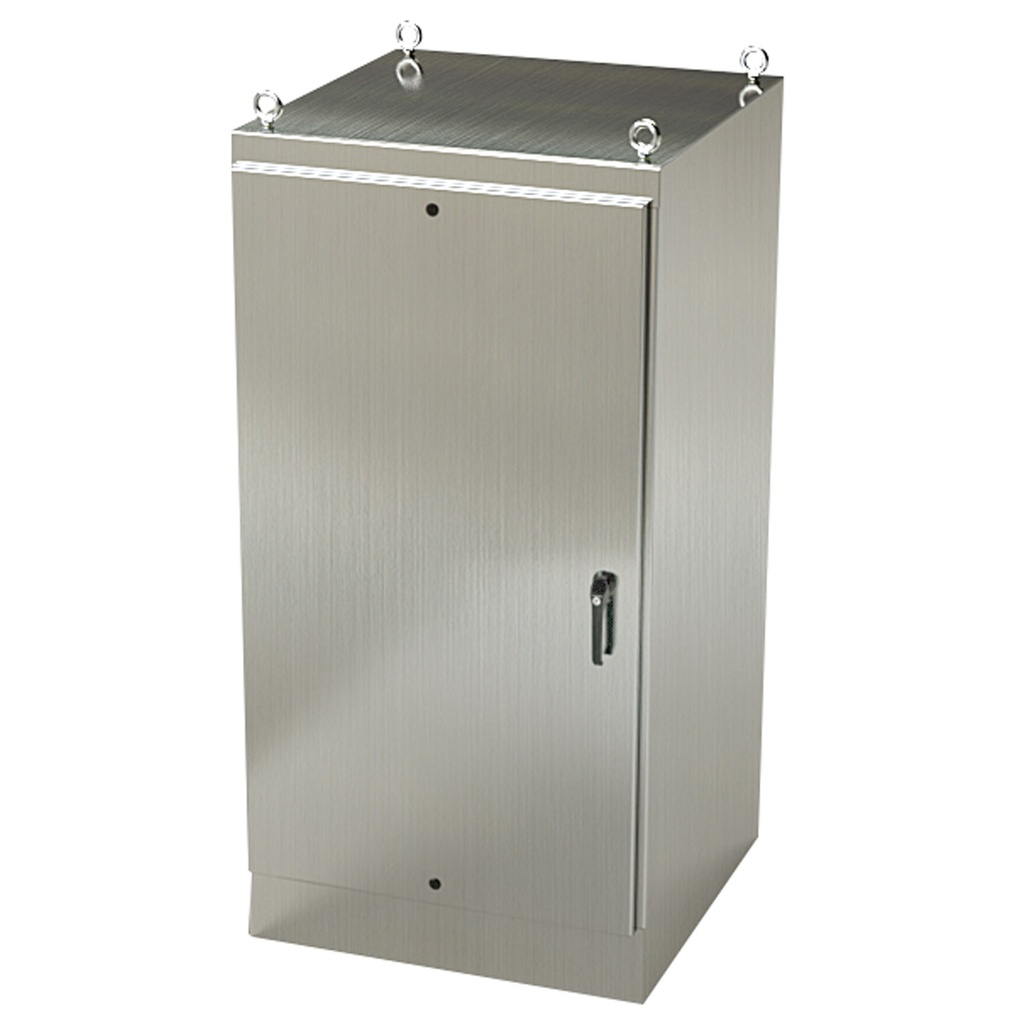 NEMA 4X Enclosure, Free Standing, 72" H x 36" W x 36" D, 304 Stainless Steel