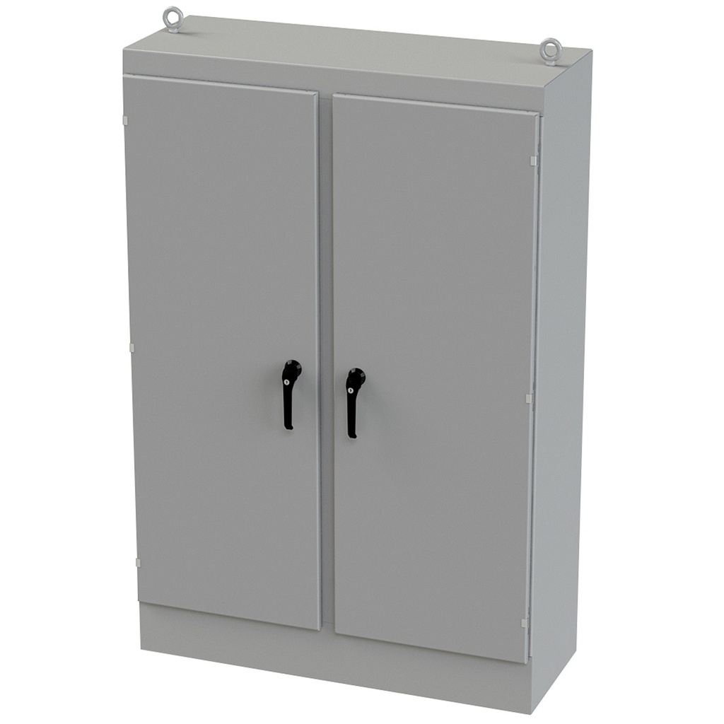 NEMA 12 Enclosure, Free Standing, 72" H x 48" W x 18" D, Carbon Steel, Powder Coat gray