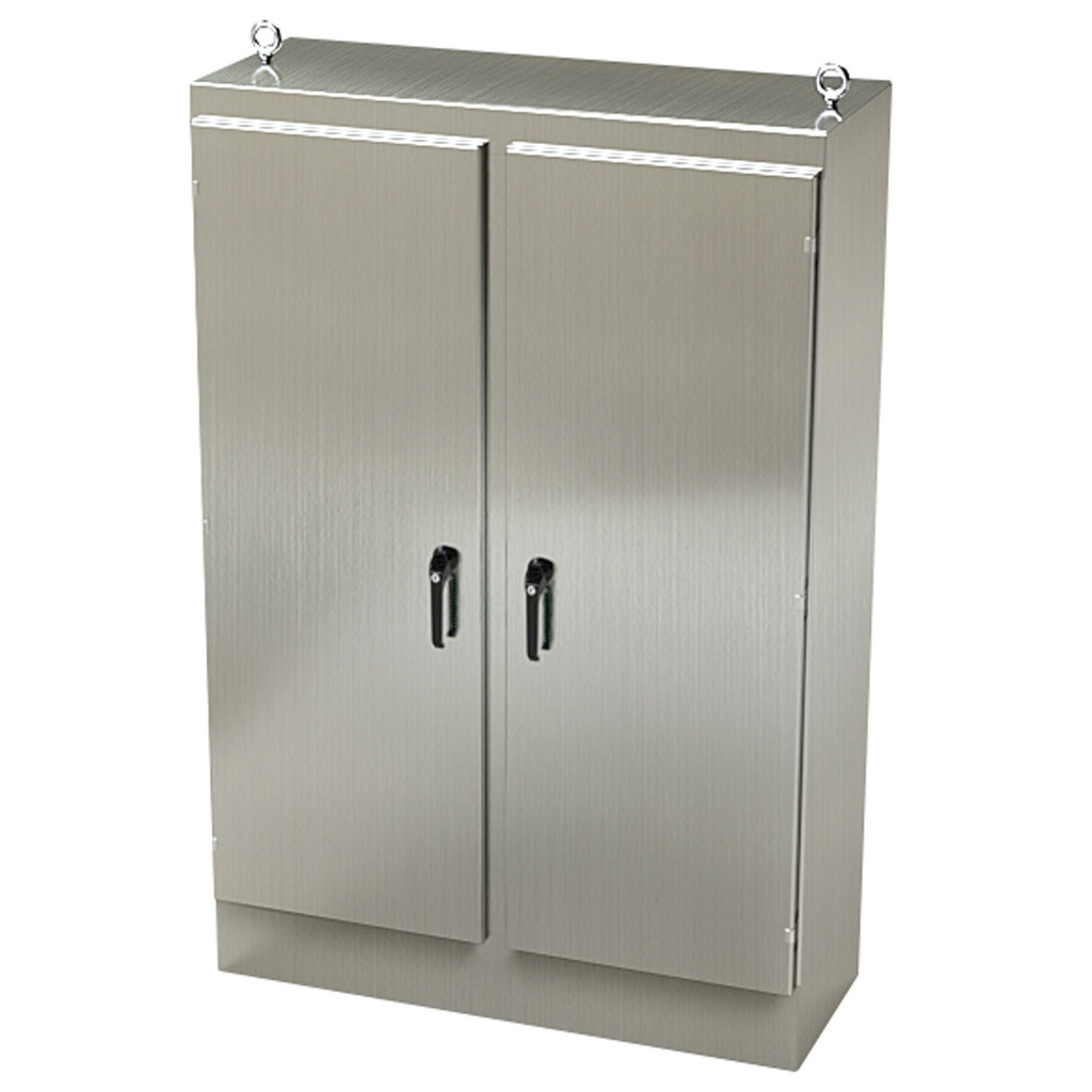 NEMA 4X Enclosure, Free Standing, 72" H x 48" W x 18" D, 304 Stainless Steel