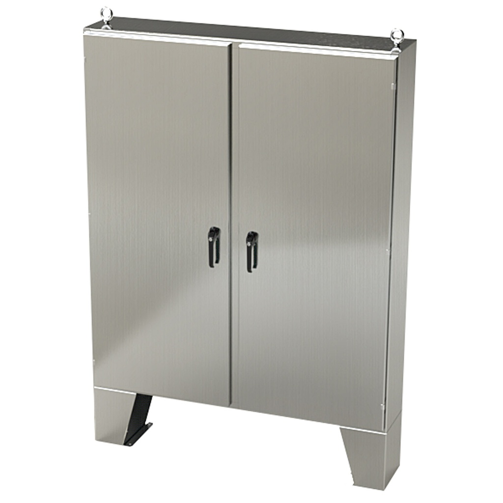 NEMA 4X Enclosure, Wallmount, 72" H x 60" W x 12" D, 304 Stainless Steel