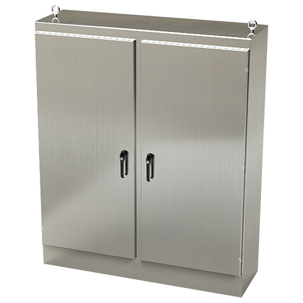 NEMA 4X Enclosure, Free Standing, 72" H x 60" W x 18" D, 304 Stainless Steel