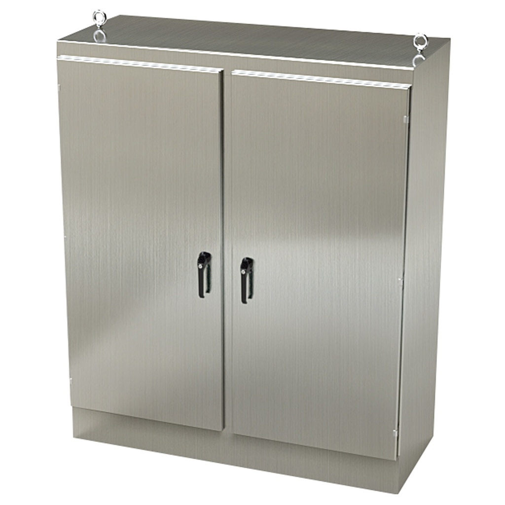 NEMA 4X Enclosure, Free Standing, 72" H x 60" W x 24" D, 304 Stainless Steel