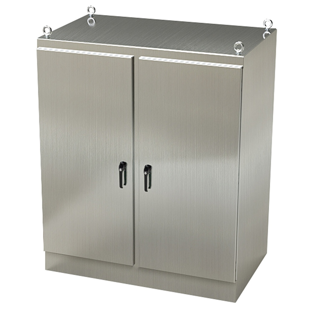 NEMA 4X Enclosure, Free Standing, 72" H x 60" W x 36" D, 304 Stainless Steel