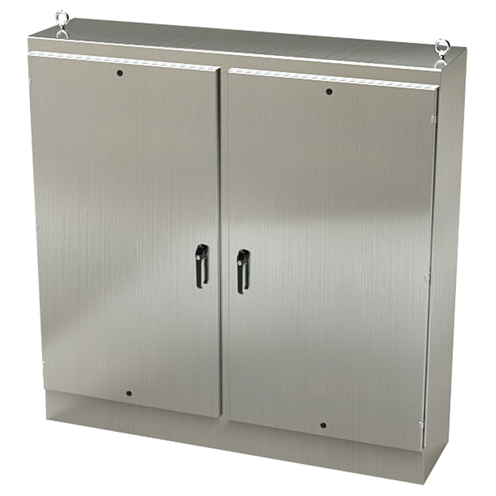 NEMA 4X Enclosure, Free Standing, 72" H x 72" W x 18" D, 304 Stainless Steel