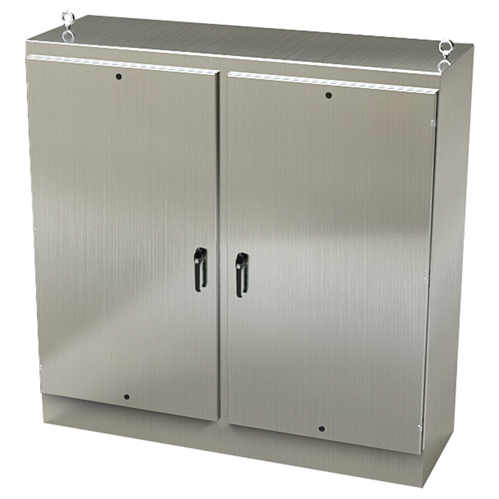 NEMA 4X Enclosure, Free Standing, 72" H x 72" W x 24" D, 304 Stainless Steel