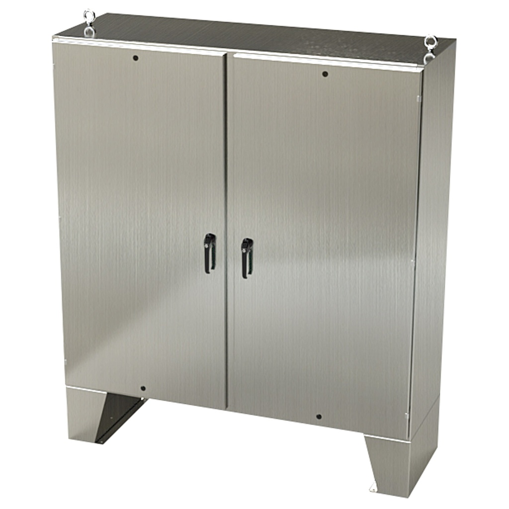 NEMA 4X Enclosure, Wallmount, 72" H x 72" W x 24" D, 304 Stainless Steel