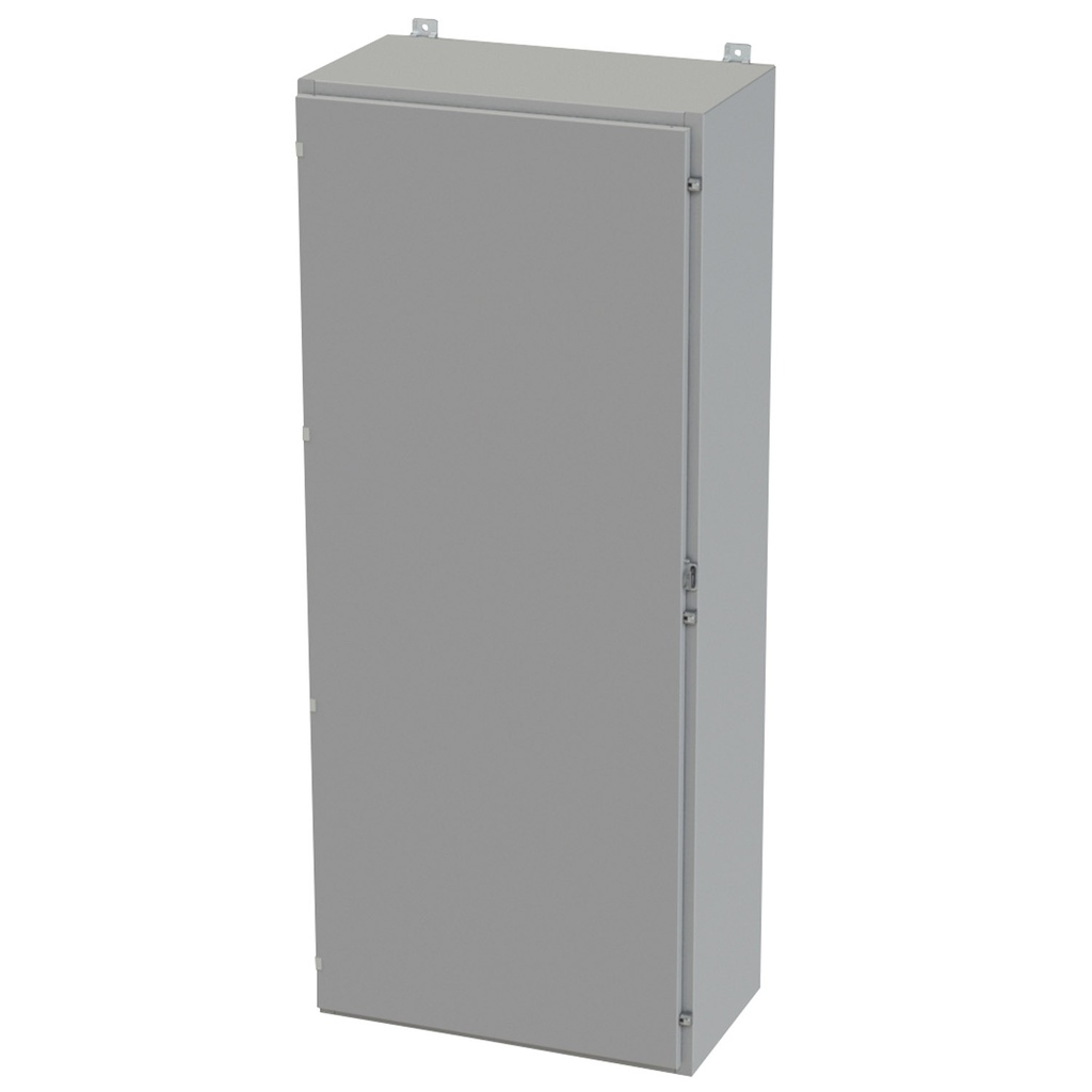 NEMA 3R, 4, 12 Enclosure, Wallmount, 72" H x 30" W x 16" D, Carbon Steel, Powder Coat gray