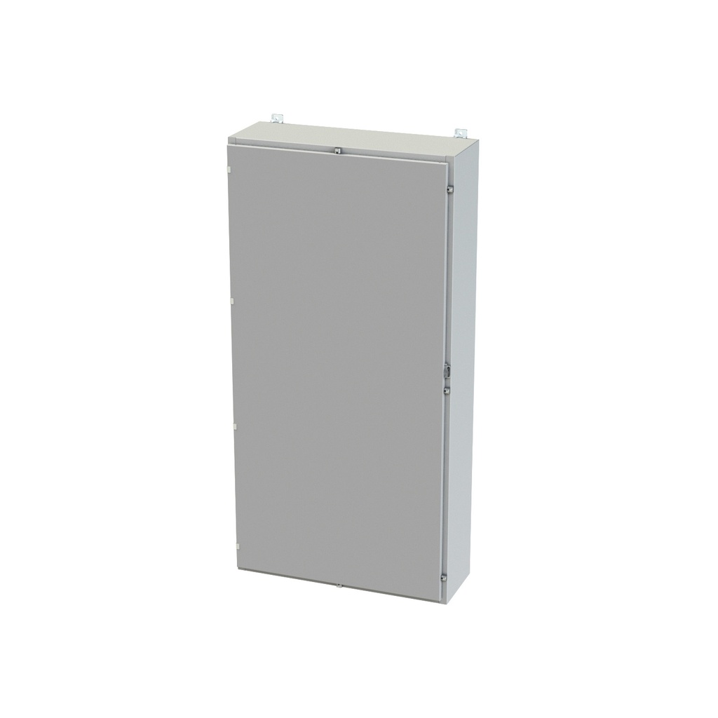 NEMA 3R, 4, 12 Enclosure, Wallmount, 72" H x 36" W x 12" D, Carbon Steel, Powder Coat gray