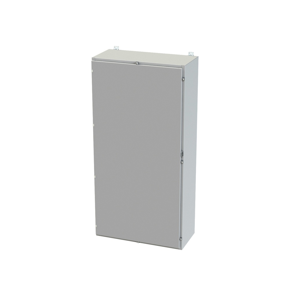 NEMA 3R, 4, 12 Enclosure, Wallmount, 72" H x 36" W x 16" D, Carbon Steel, Powder Coat gray