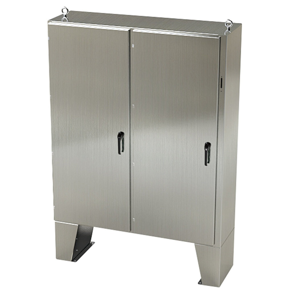 NEMA 4X Enclosure, Wallmount, 72" H x 61" W x 18" D, 304 Stainless Steel