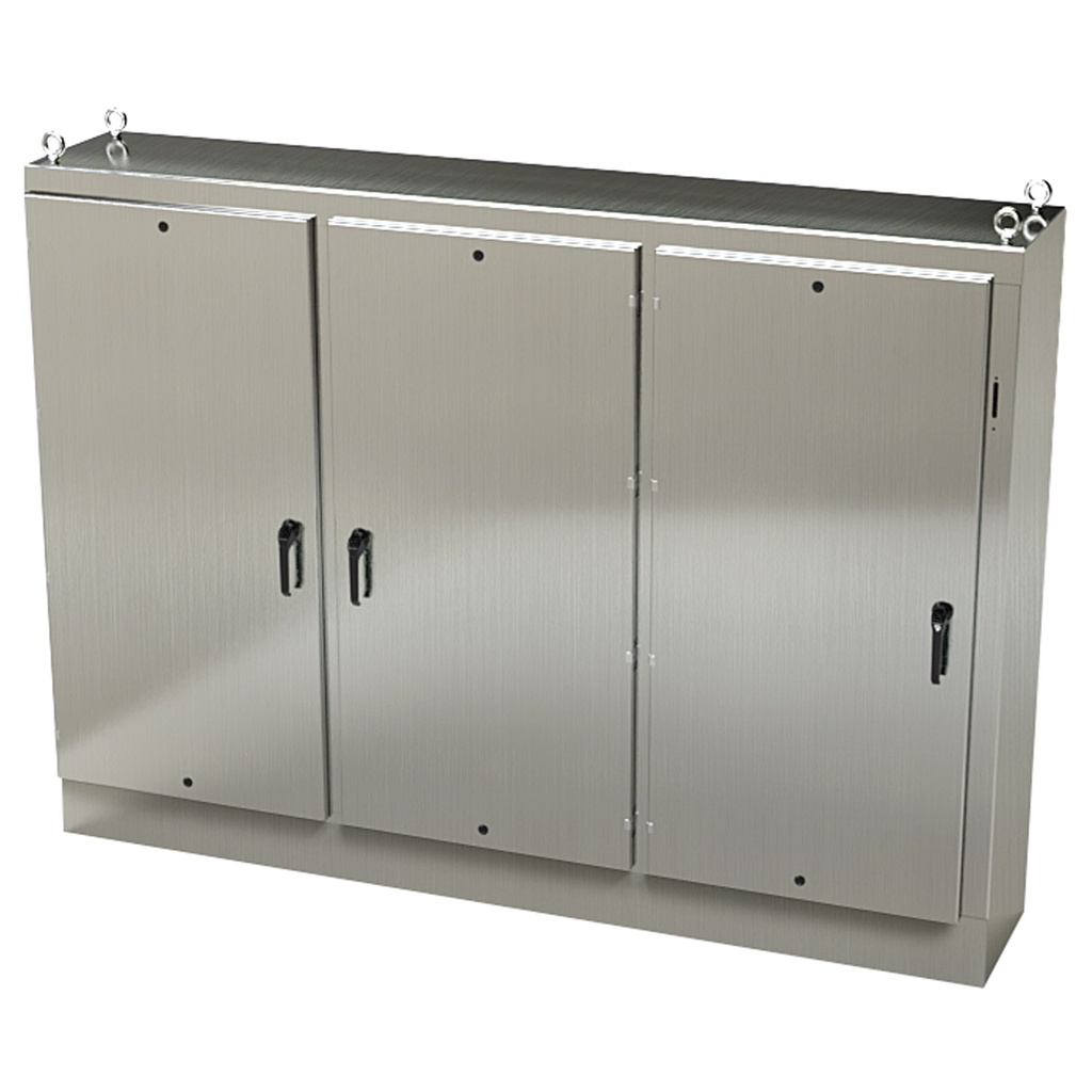 NEMA 4X Disconnect Enclosure, Free Standing, 72" H x 112" W x 14" D, 304 Stainless Steel