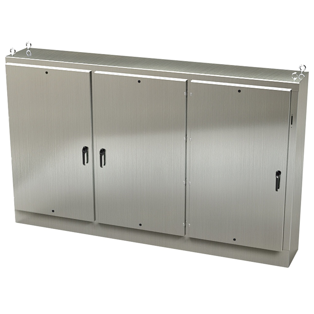 NEMA 4X Disconnect Enclosure, Free Standing, 72" H x 117.5" W x 18" D, 304 Stainless Steel