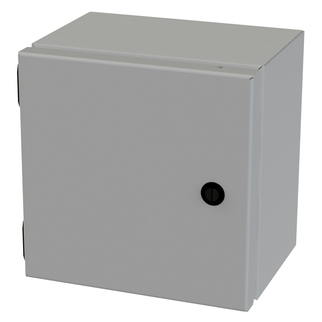 NEMA 3R, 4, 12 Junction Box, Wallmount, 8" H x 8" W x 6" D, Carbon Steel, Powder Coat gray