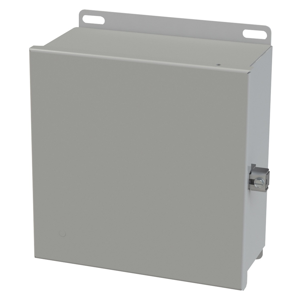 NEMA 3R, 4, 12 Enclosure, Wallmount, 8.125" H x 8" W x 4" D, Carbon Steel, Powder Coat gray