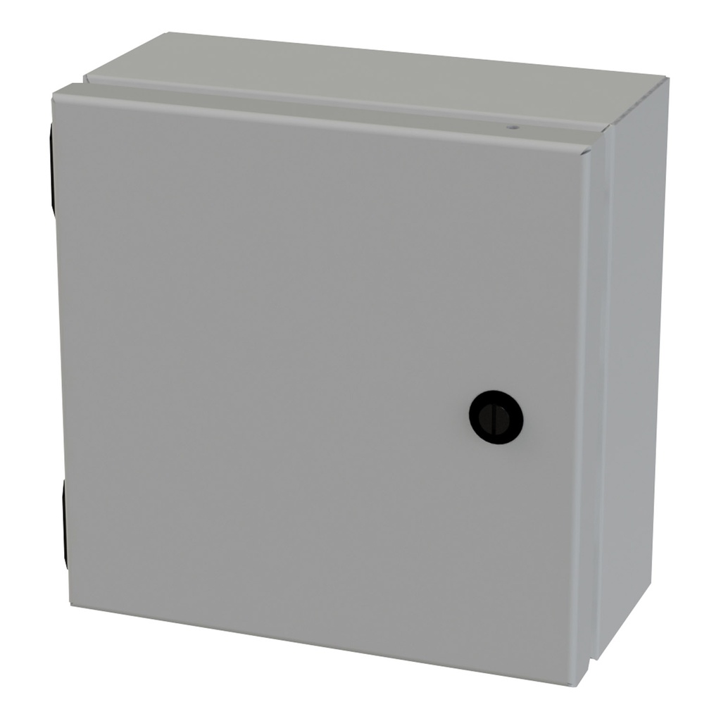 NEMA 3R, 4, 12 Junction Box, Wallmount, 8" H x 8" W x 4" D, Carbon Steel, Powder Coat gray