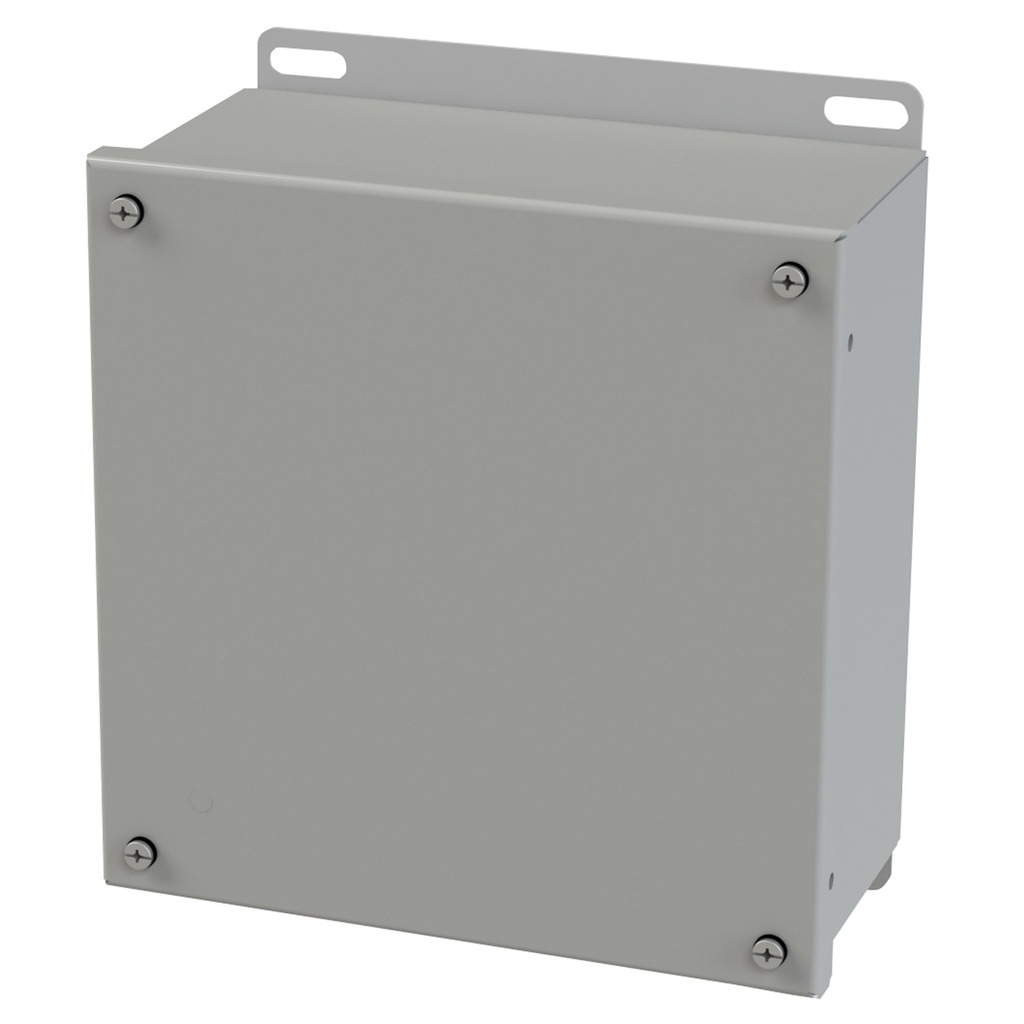 NEMA 3R, 4, 12 Enclosure, Wallmount, 8.125" H x 8" W x 4" D, Carbon Steel, Powder Coat gray