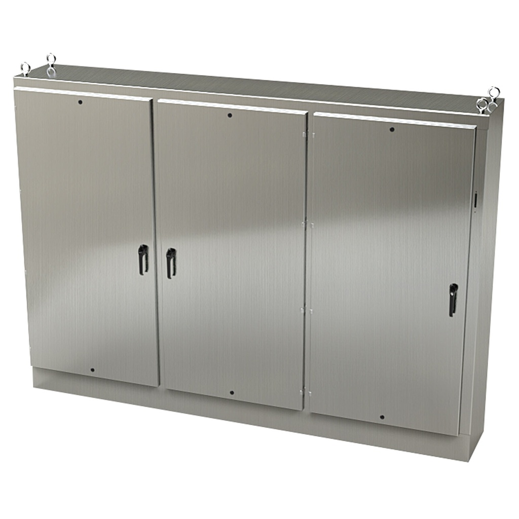 NEMA 4X Disconnect Enclosure, Free Standing, 84" H x 117.5" W x 18" D, 304 Stainless Steel