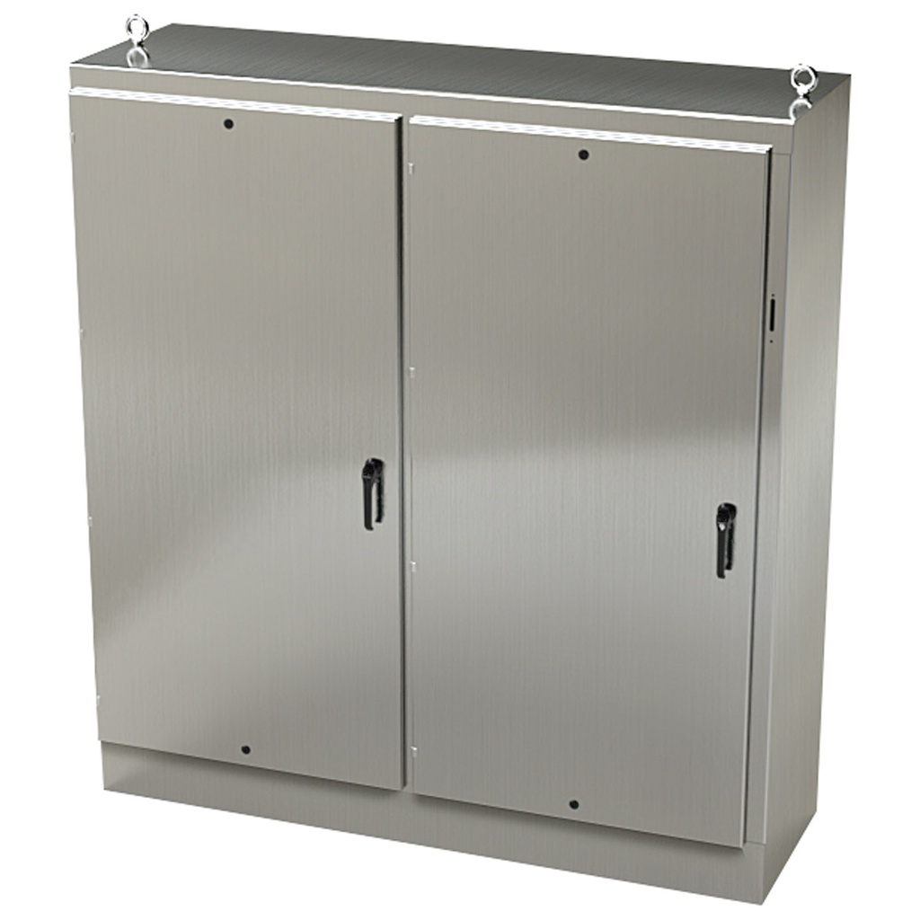 NEMA 4X Disconnect Enclosure, Free Standing, 84" H x 78" W x 24" D, 304 Stainless Steel