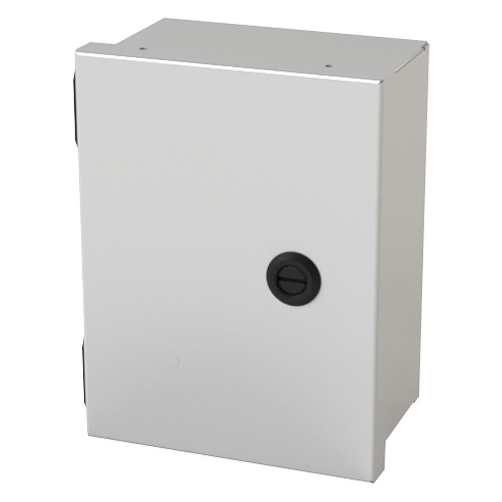 NEMA 1 Enclosure, Wallmount, 8" H x 6" W x 4" D, Carbon Steel, Powder Coat gray