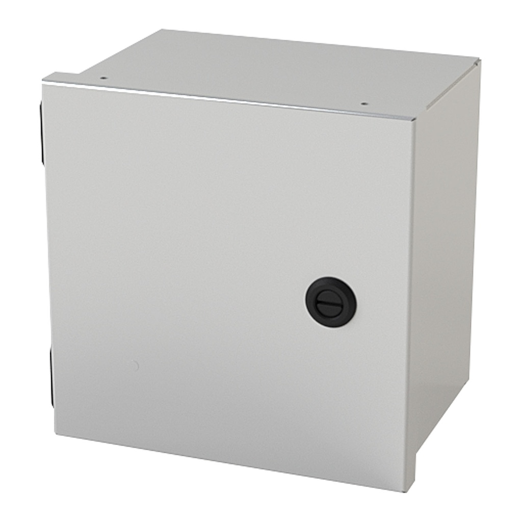 NEMA 1 Enclosure, Wallmount, 8" H x 8" W x 6" D, Carbon Steel, Powder Coat gray