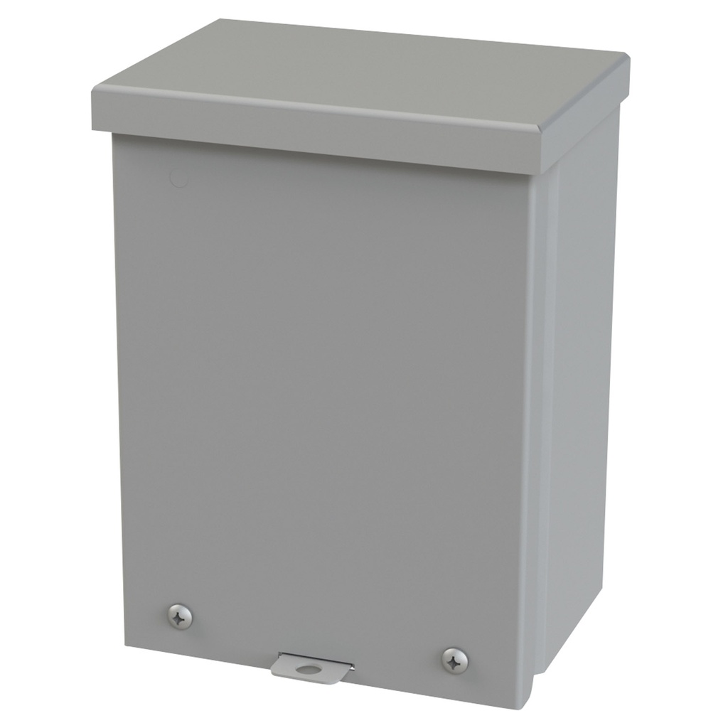 NEMA 3R Enclosure, Wallmount, 8" H x 6" W x 4" D, Galvannealed Steel, gray