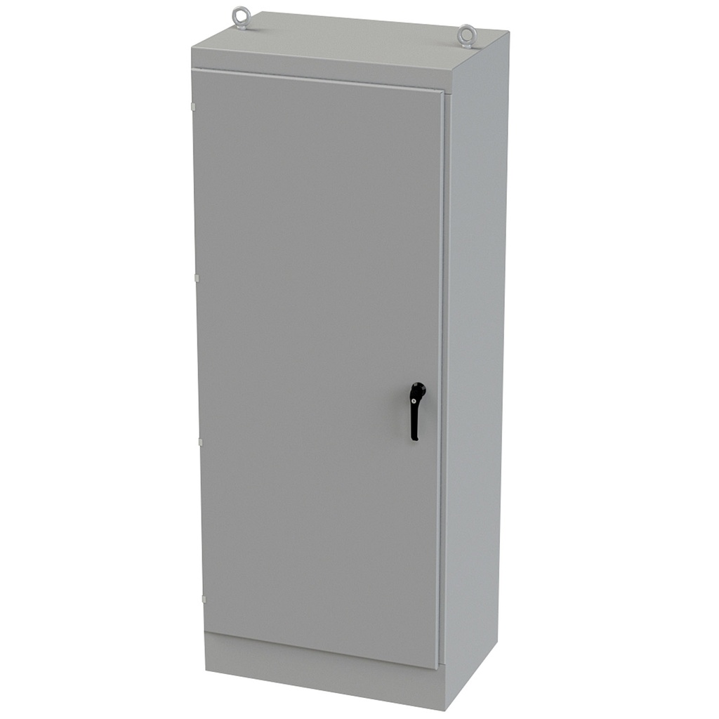 NEMA 3R, 4, 12 Enclosure, Free Standing, 90" H x 36" W x 24" D, Carbon Steel, Powder Coat gray