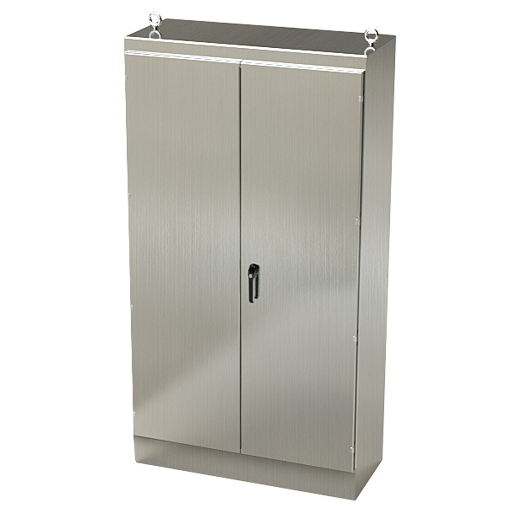 NEMA 12 Enclosure, Free Standing, 90" H x 48" W x 20" D, 304 Stainless Steel