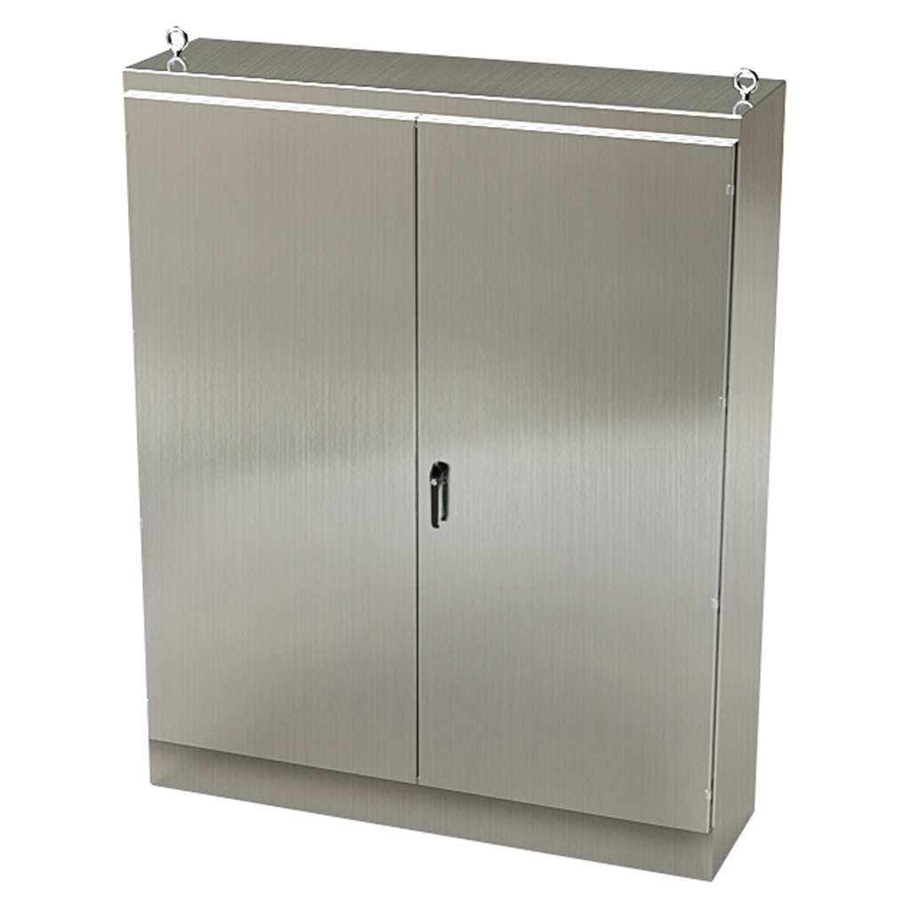NEMA 12 Enclosure, Free Standing, 90" H x 72" W x 20" D, 304 Stainless Steel