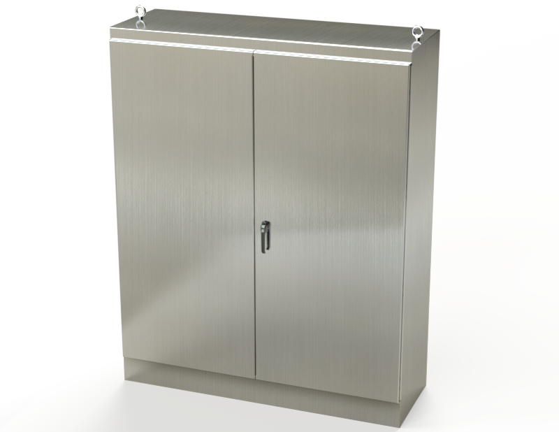 NEMA 12 Enclosure, Free Standing, 90" H x 72" W x 24" D, 304 Stainless Steel