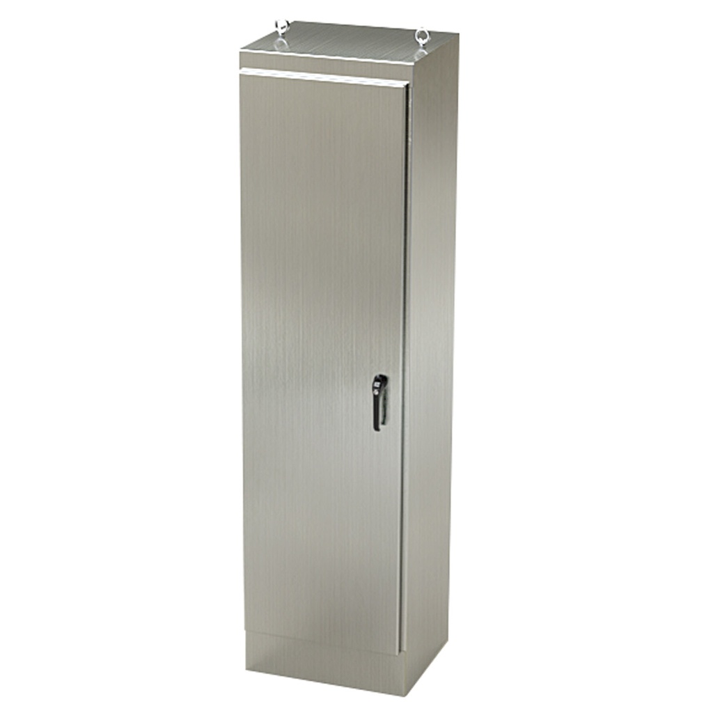 NEMA 4X Enclosure, Free Standing, 90" H x 24" W x 20" D, 304 Stainless Steel