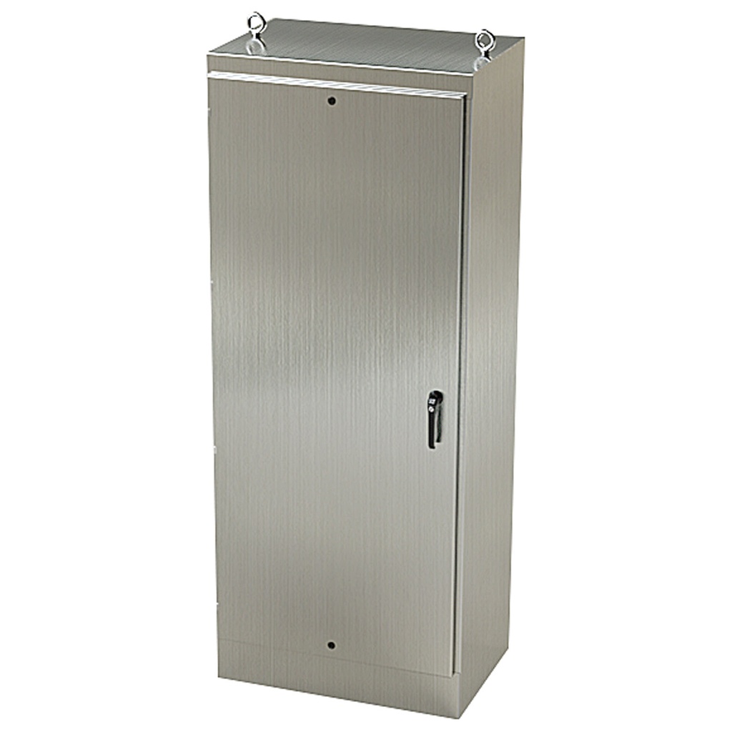 NEMA 4X Enclosure, Free Standing, 90" H x 36" W x 20" D, 304 Stainless Steel