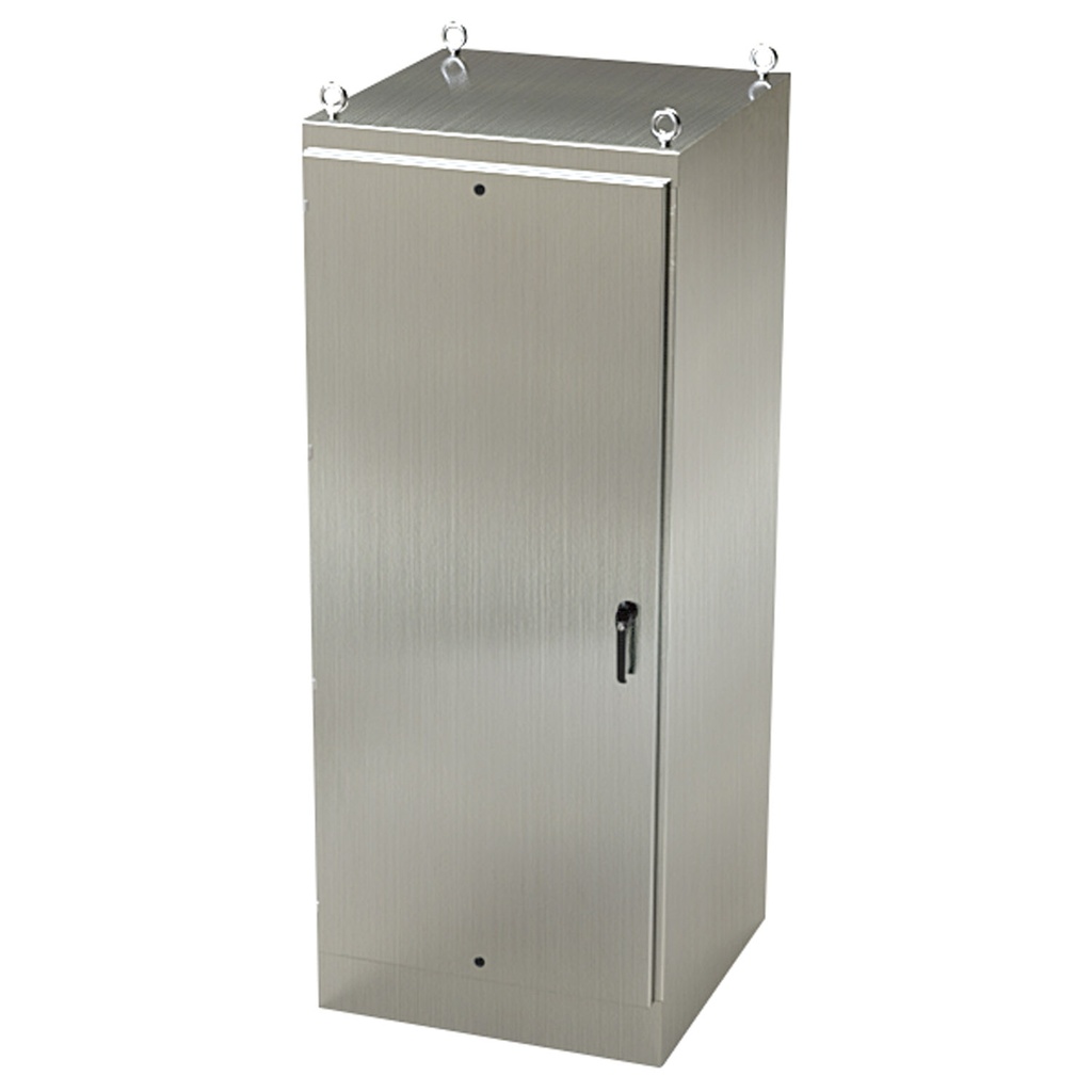 NEMA 4X Enclosure, Free Standing, 90" H x 36" W x 36" D, 304 Stainless Steel