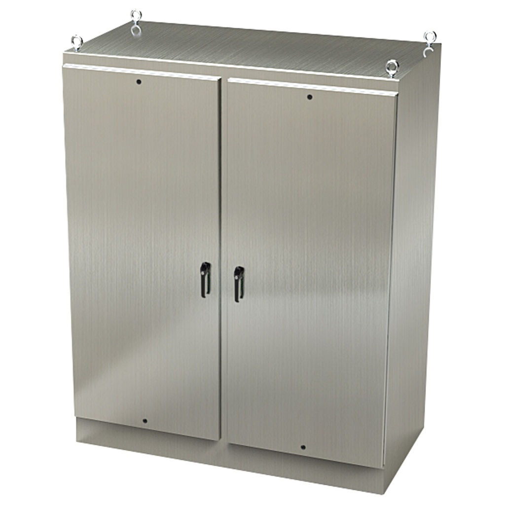 NEMA 4X Enclosure, Free Standing, 90" H x 72" W x 36" D, 304 Stainless Steel