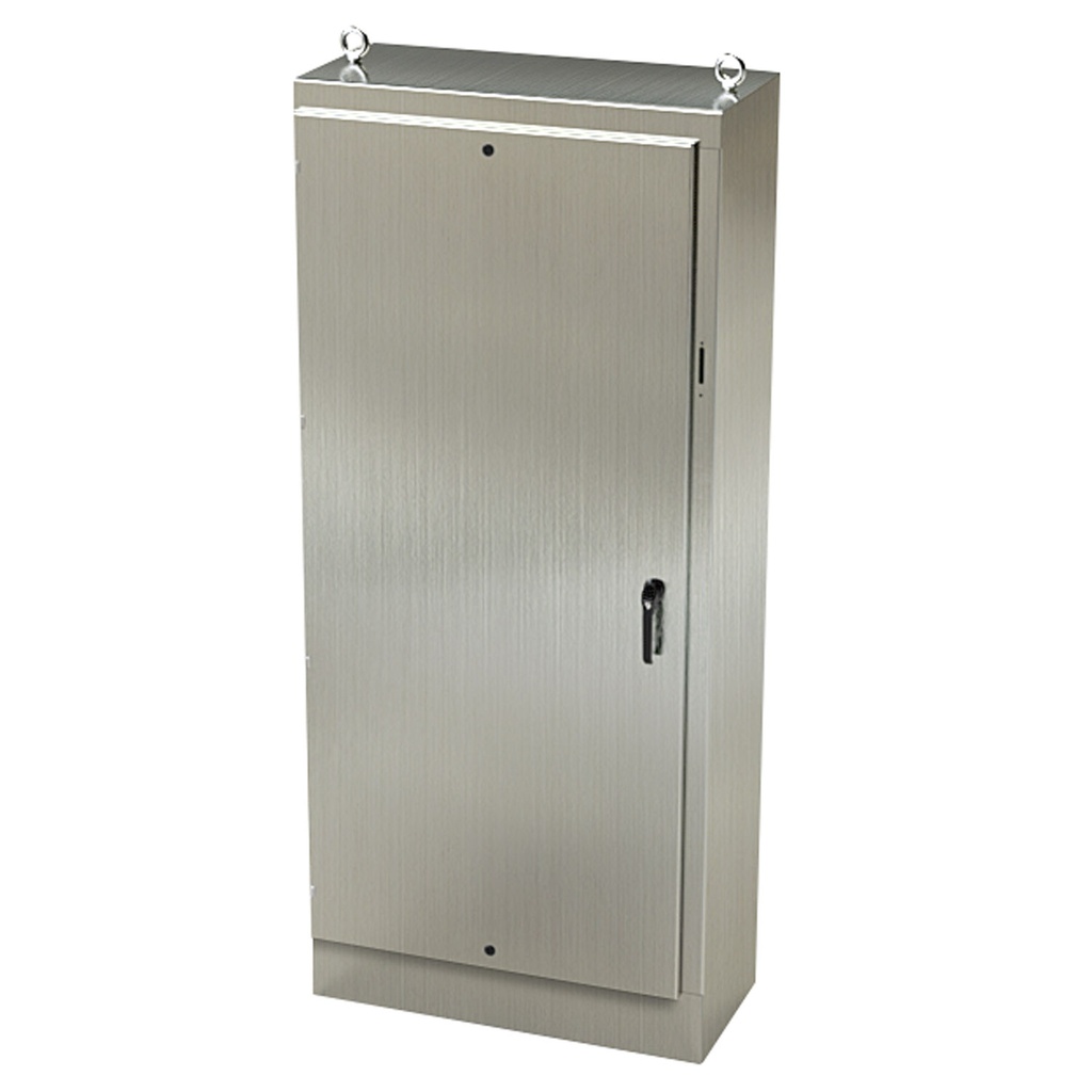 NEMA 4X Enclosure, Free Standing, 90" H x 40" W x 18" D, 304 Stainless Steel