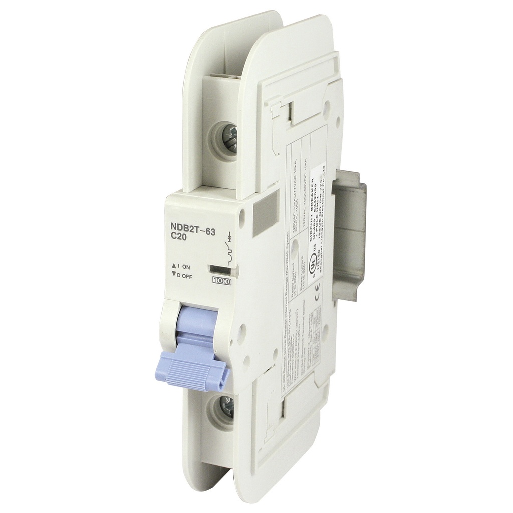 20 Amp, 1 Pole, 120/277V AC, 60V DC, Trip Curve: C, DIN Rail Mount-Miniature Circuit Breaker, UL489