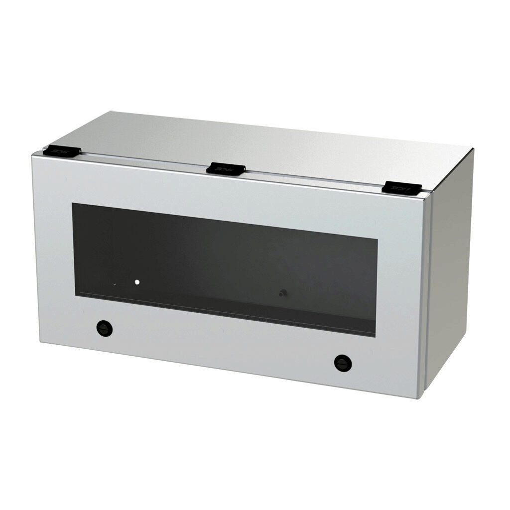 NEMA 4X Stainless Steel Trough Enclosure WIth Viewing Window, 9x18x8