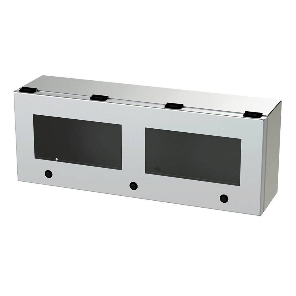 NEMA 4X Stainless Steel Trough Enclosure WIth Viewing Window, 9x24x6