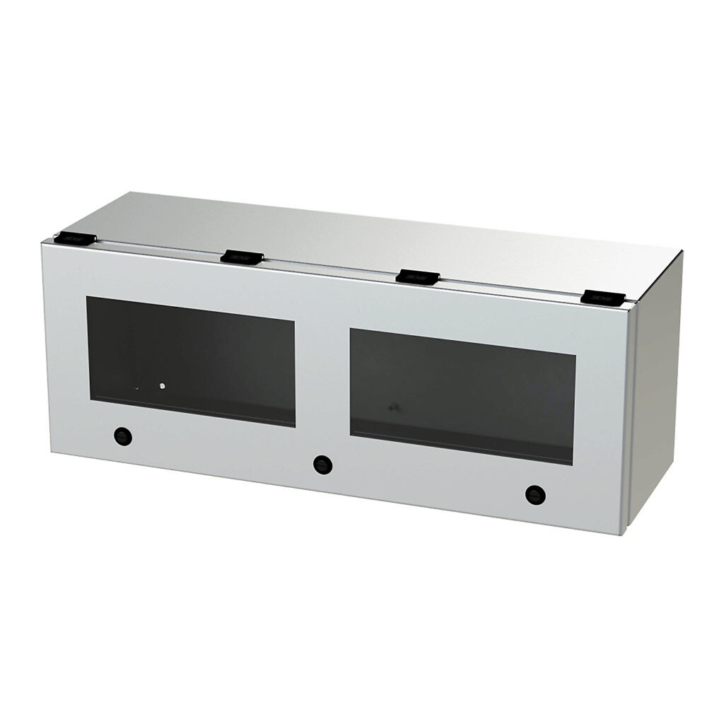 NEMA 4X Stainless Steel Trough Enclosure WIth Viewing Window, 9x24x8