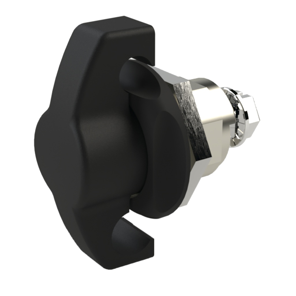 Padlocking Wingknob Door Latch (Black)