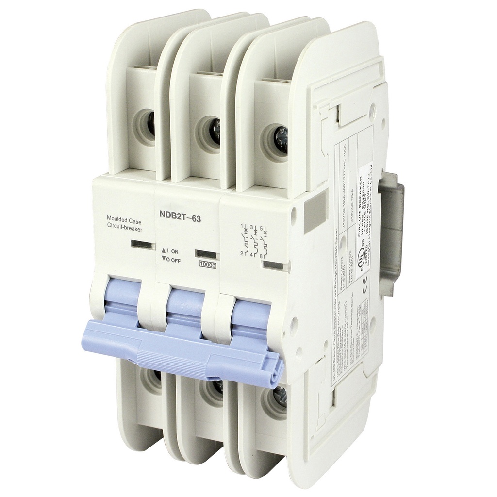 40 Amp, 3 Pole, 240/277/480YV AC, Trip Curve: C, DIN Rail Mount-Miniature Circuit Breaker, UL489