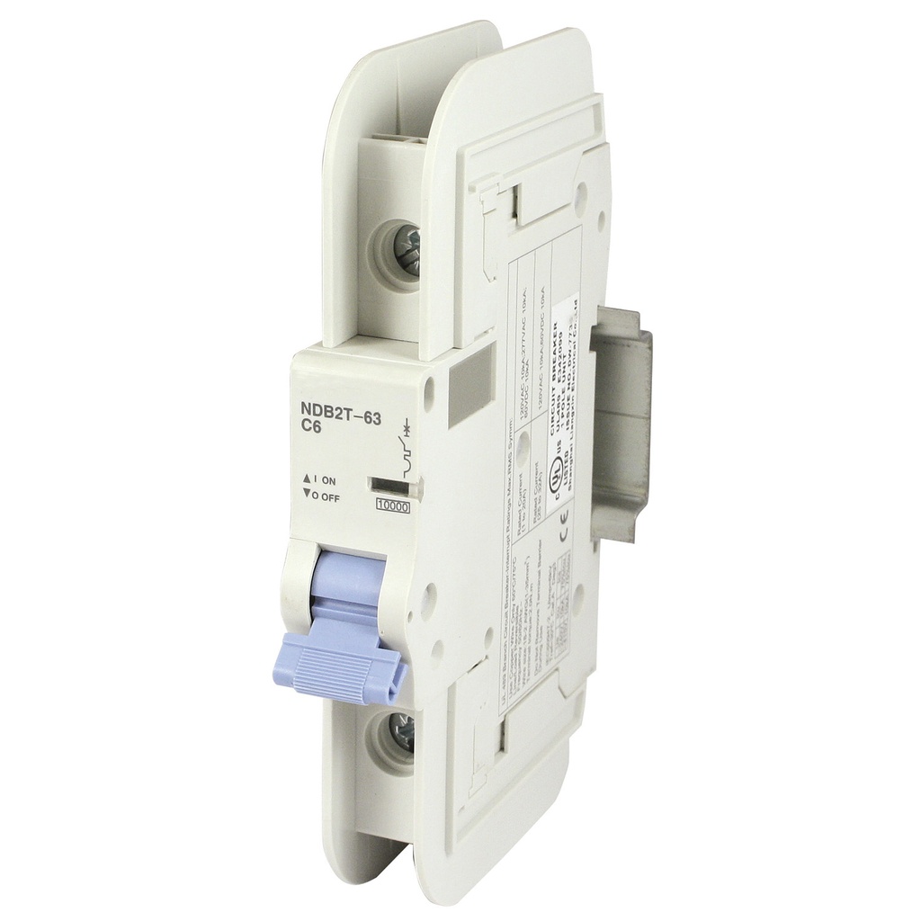 6 Amp, 1 Pole, 120/277V AC, 60V DC, Trip Curve: C, DIN Rail Mount-Miniature Circuit Breaker, UL489